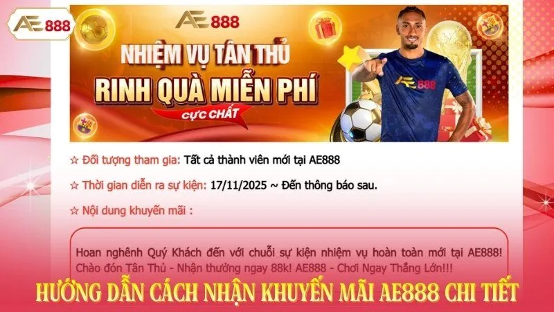 Hướng dẫn cách nhận khuyến mãi AE888 chi tiết